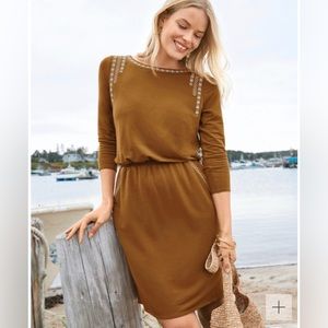 Garnet Hill Embroidered Pocket Detail Dress Small